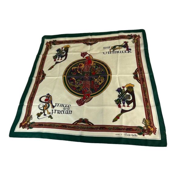 Vintage Scarf BOOK OF KELLS Dublin Ireland Trinity College celtic travel classic - Picture 1 of 5